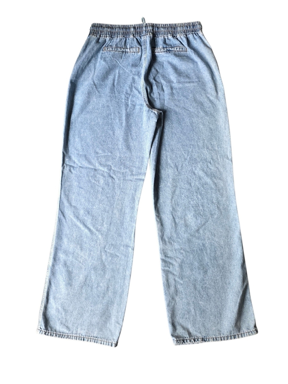 le château light blue denim Wide Leg, elastic waist with contrast stitching. - Picture 2 of 8